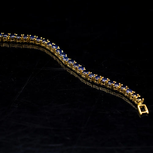 Blue Sapphire Tennis Bracelet 7.5"