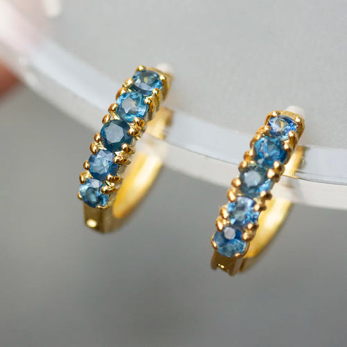 Blue Sapphire Stud Earrings