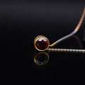 Red Garnet Pendant in 3 Tone Gold