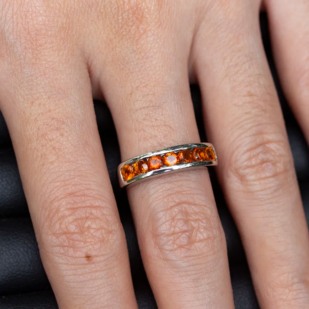 Orange Sapphire Ring