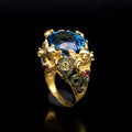 Natural Blue Topaz Statement Ring